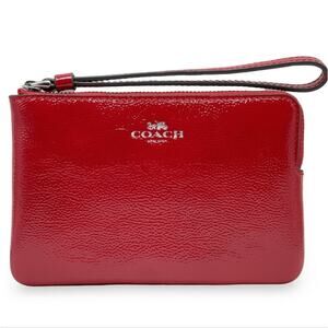 🆕 Coach Cherry Red Glossy Red Wristlet